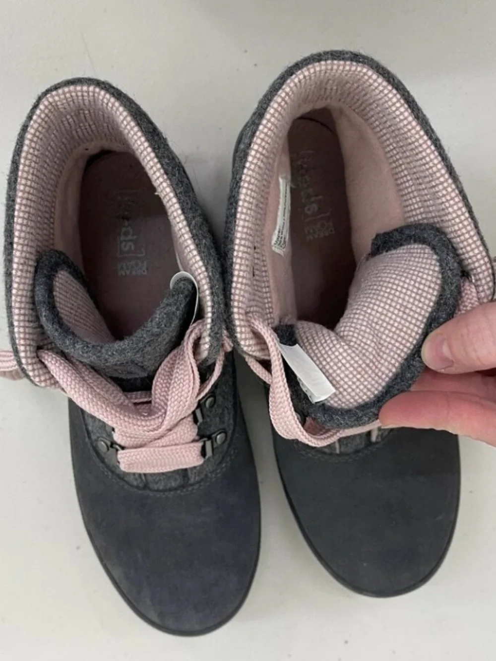 KEDS Gray Boots Pink Laces Lug Sole sz 8 Like New - Picture 7 of 8